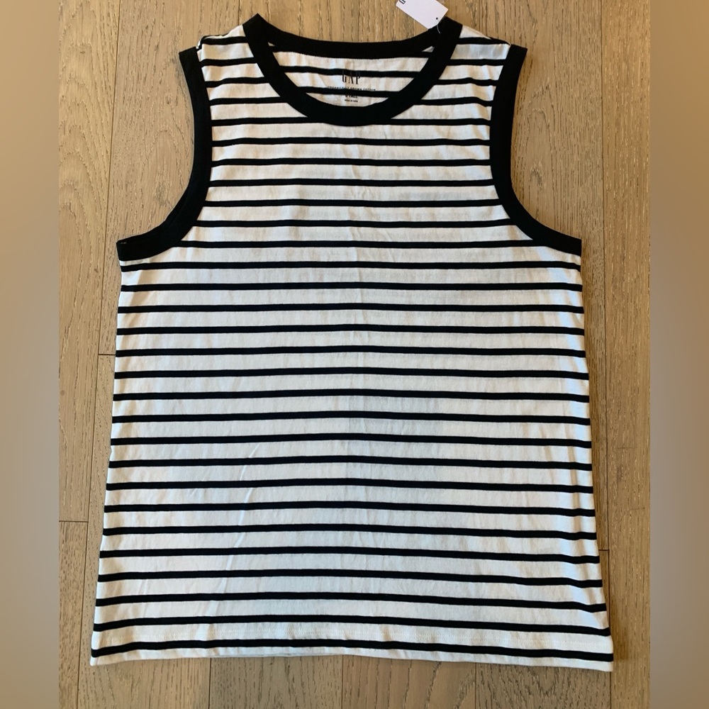 GAP Black and White Striped Top